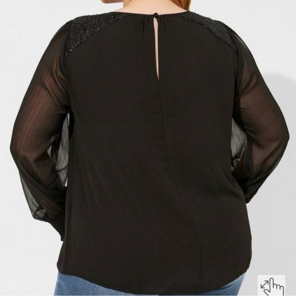Torrid Georgette with sequin trim blouse - Picture 3 of 3